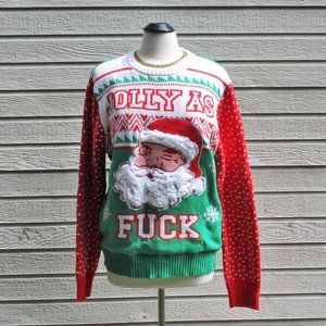 Spencer's Jolly As F*** Ugly Christmas Sweater Lg